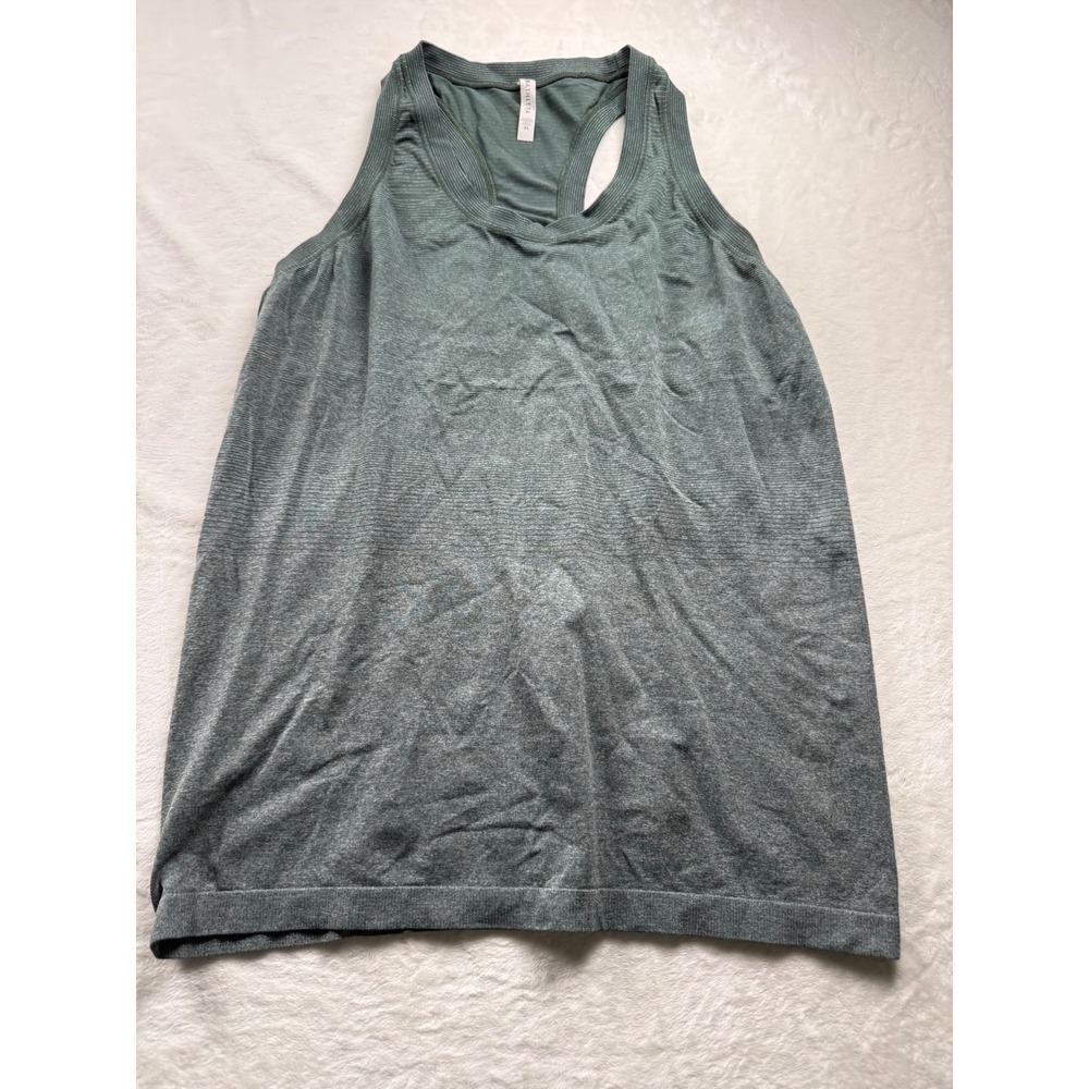 Athleta Momentum Tank Top Womens XL Green Heathered Racerback Seamless Running